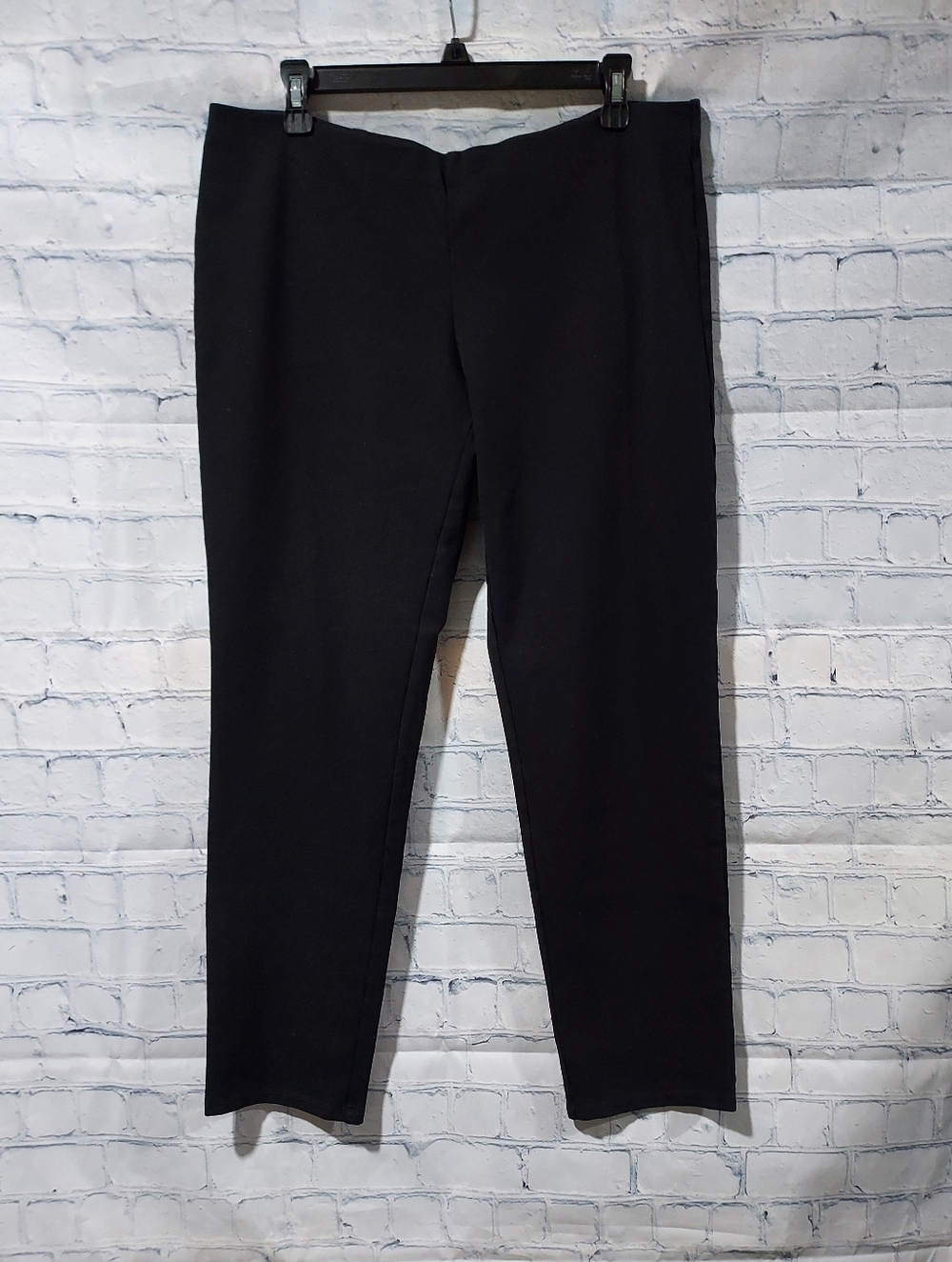 Eileen Fisher Womens Large Mid Rise Ponte Pull On Pants Career Office Minimalist